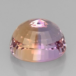 Ametrino bicolor natural de 22,52 ct, corte óvalo, IF