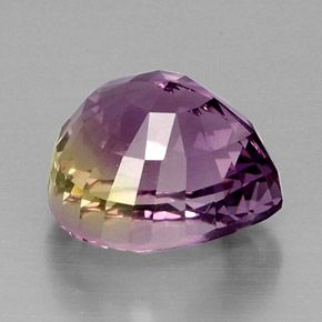 Ametrino bicolor natural de 15,44 ct, en forma de pera, IF