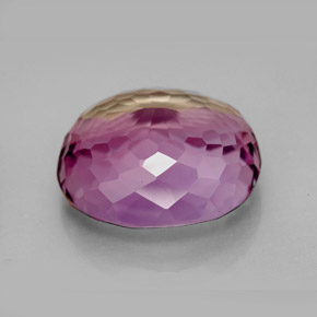 Ametrino bicolor natural de 16,04 ct, corte óvalo, IF