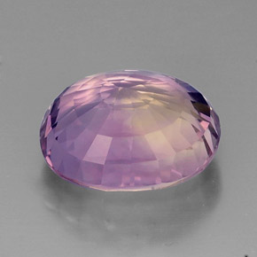 Ametrino bicolor natural de 15,67 ct, corte óvalo, IF