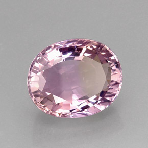 Ametrino bicolor natural de 18,22 ct, corte óvalo, IF