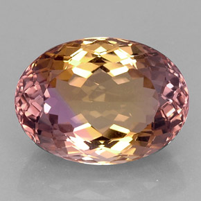 Ametrino bicolor natural de 21,11 ct, corte óvalo, IF