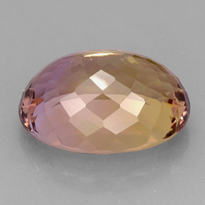 Ametrino bicolor natural de 21,11 ct, corte óvalo, IF