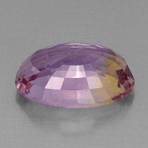 Ametrino bicolor natural de 19,14 ct, corte óvalo, VVS