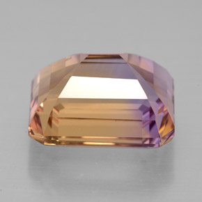 ametrino Bicolor natural de 6.66 ct, corte esmeralda, VVS-VS
