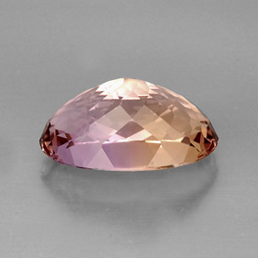 Ametrino bicolor natural de 16,55 ct, corte óvalo, VVS