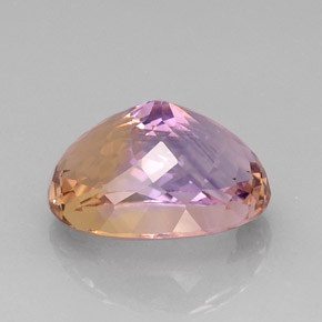 Ametrino bicolor natural de 16,60 ct, corte óvalo, IF