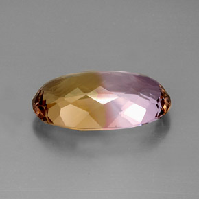 Ametrino bicolor natural de 20,51 ct, corte óvalo, IF