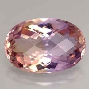 Ametrino bicolor natural de 14,26 ct, corte óvalo, IF