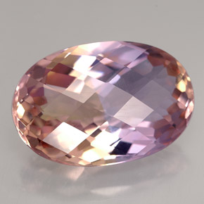 Ametrino bicolor natural de 14,26 ct, corte óvalo, IF