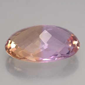 Ametrino bicolor natural de 14,26 ct, corte óvalo, IF