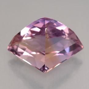 Ametrino bicolor natural de 12,52 ct, forma elegante, VVS