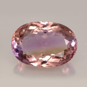 Ametrino bicolor natural de 12,47 ct, corte óvalo, VVS-VS