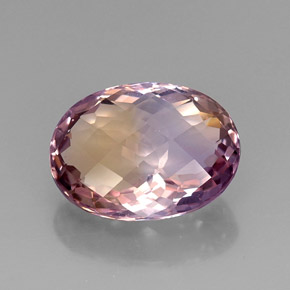 ametrino Bicolor natural de 16.37 ct, Corte Óvalo, VVS