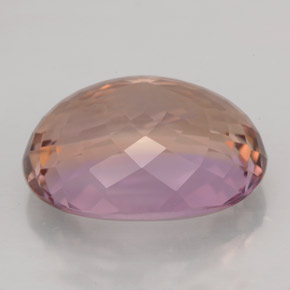 Ametrino bicolor natural de 14,32 ct, corte óvalo, VVS