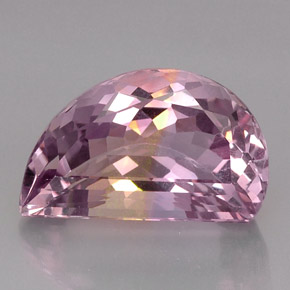 Ametrino bicolor natural de 17,64 ct, forma elegante, VVS