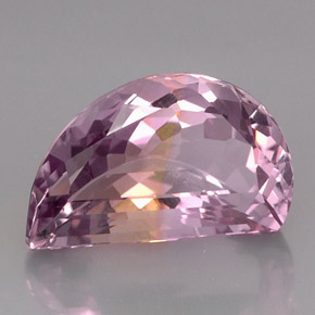 Ametrino bicolor natural de 17,64 ct, forma elegante, VVS