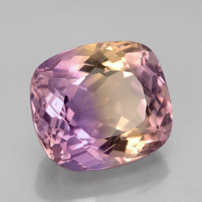 ametrino Bicolor natural de 7.47 ct, Corte Cojín, VVS