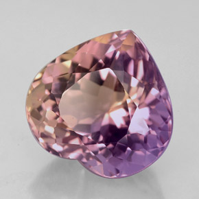 ametrino Bicolor natural de 5.42 ct, Forma de corazón, VVS