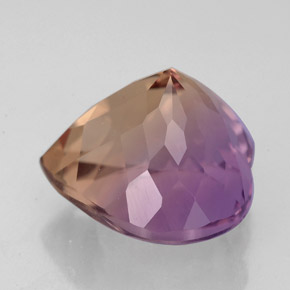 ametrino Bicolor natural de 5.42 ct, Forma de corazón, VVS