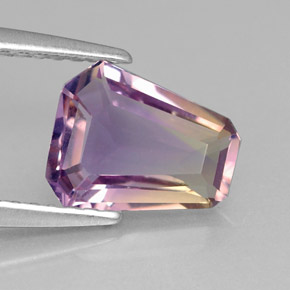 Ametrino bicolor natural de 1,17 ct, forma elegante, VVS
