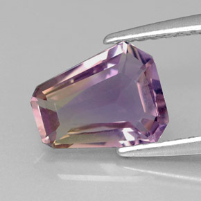 Ametrino bicolor natural de 1,17 ct, forma elegante, VVS