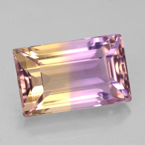 ametrino Bicolor natural de 6.29 ct, Corte Baguette, VVS