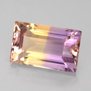 ametrino Bicolor natural de 6.29 ct, Corte Baguette, VVS