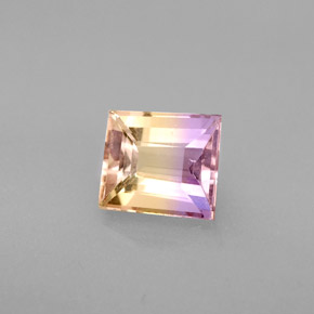Ametrino bicolor natural de 1,33 ct, forma elegante, VS