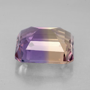ametrino Bicolor natural de 5.87 ct, corte esmeralda, VVS