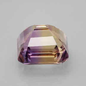 Ametrino bicolor natural de 6,99 ct, corte esmeralda, VVS