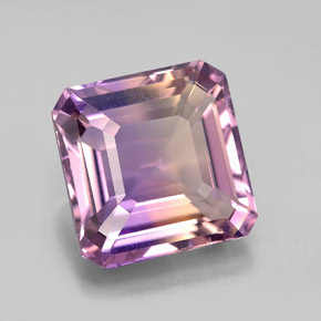 Ametrino bicolor natural de 8,21 ct, corte esmeralda, VVS-VS
