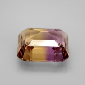 Ametrino bicolor natural de 6,21 ct, corte esmeralda, VVS-VS