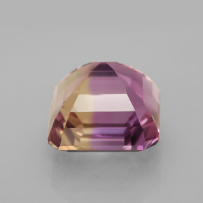 Ametrino bicolor natural de 7,37 ct, corte esmeralda, VVS-VS