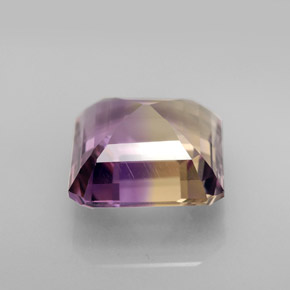 Ametrino bicolor natural de 6,36 ct, corte esmeralda, VVS-VS