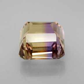 Ametrino bicolor natural de 6,74 ct, corte esmeralda, VVS