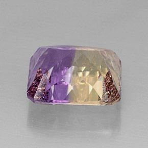 Ametrino bicolor natural de 12,12 ct, corte esmeralda, VVS
