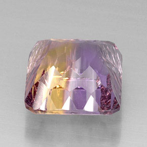 ametrino Bicolor natural de 13.59 ct, corte esmeralda, VVS