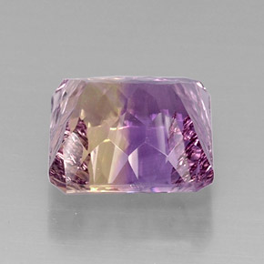 Ametrino bicolor natural de 10,91 ct, corte esmeralda, VVS-VS