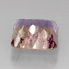 Ametrino bicolor natural de 13,31 ct, corte esmeralda, VVS