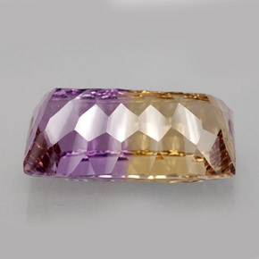 Ametrino bicolor natural de 11,79 ct, baguette, VVS-VS