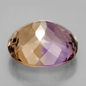 Ametrino bicolor natural de 14,82 ct, corte óvalo, IF