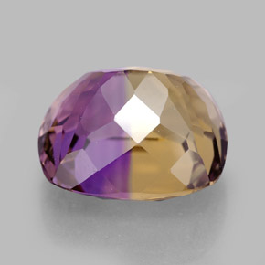 Ametrino bicolor natural de 10,08 ct, corte cojín, VVS-VS