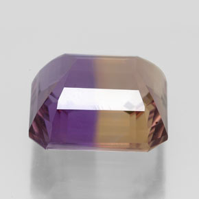 ametrino Bicolor natural de 9.94 ct, corte esmeralda, VVS