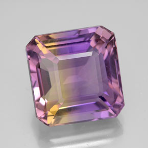 ametrino Bicolor natural de 11.07 ct, corte esmeralda, VVS