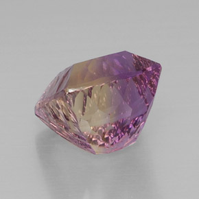 Ametrino bicolor natural de 12,65 ct, corte cojín, VVS