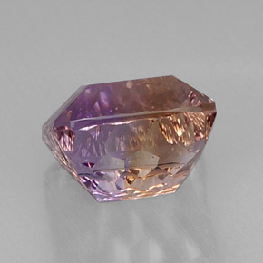 Ametrino bicolor natural de 13,21 ct, corte esmeralda, VVS