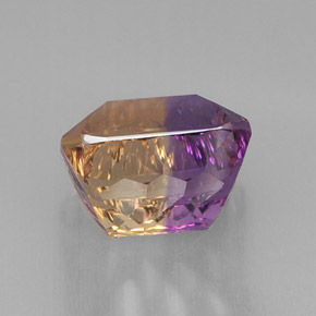 Ametrino bicolor natural de 11,34 ct, corte esmeralda, VVS