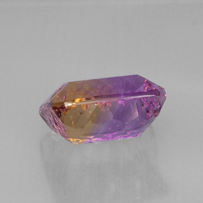 ametrino Bicolor natural de 9.67 ct, corte esmeralda, VVS