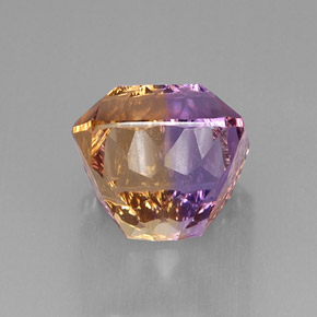 Ametrino bicolor natural de 12,72 ct, corte esmeralda, VVS